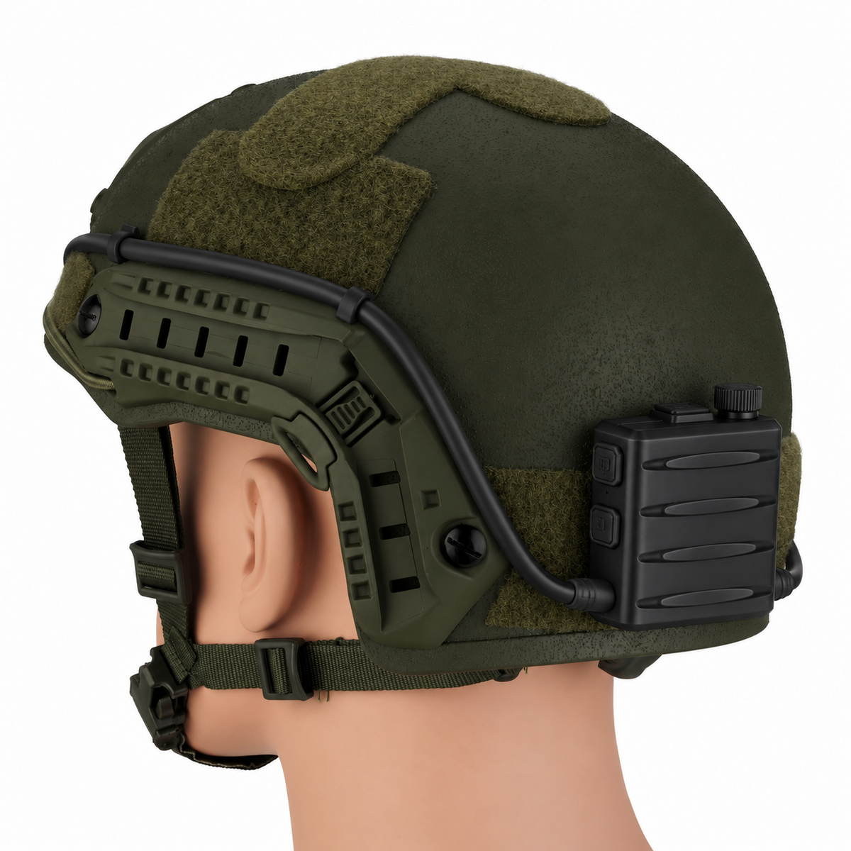 Example of antifog unit mounted on the back of a helmet
