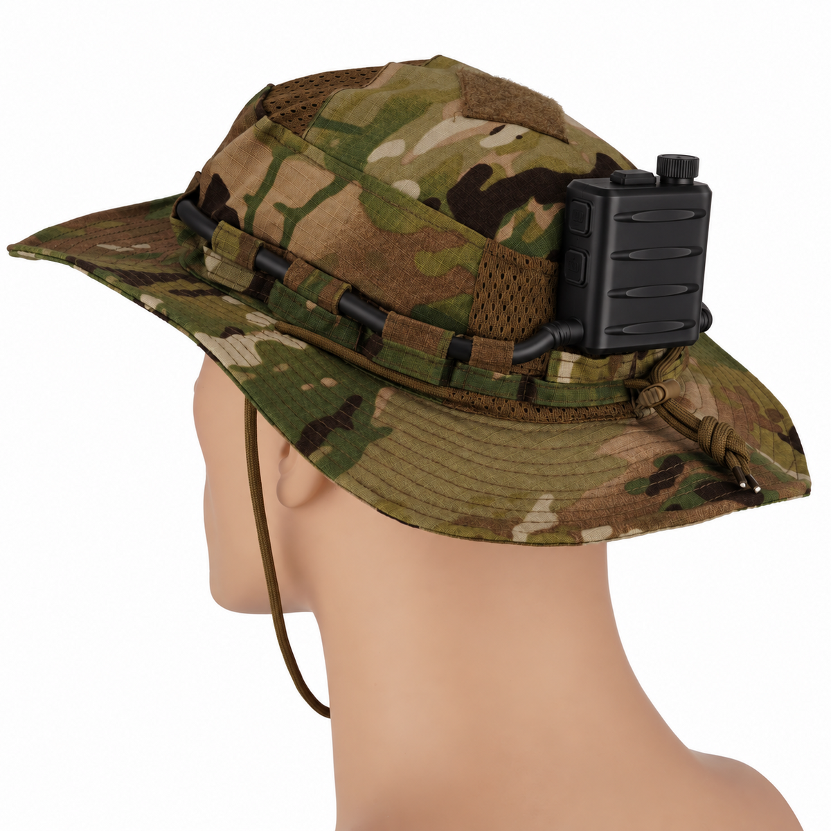 Example of antifog unit mounted on a boonie hat