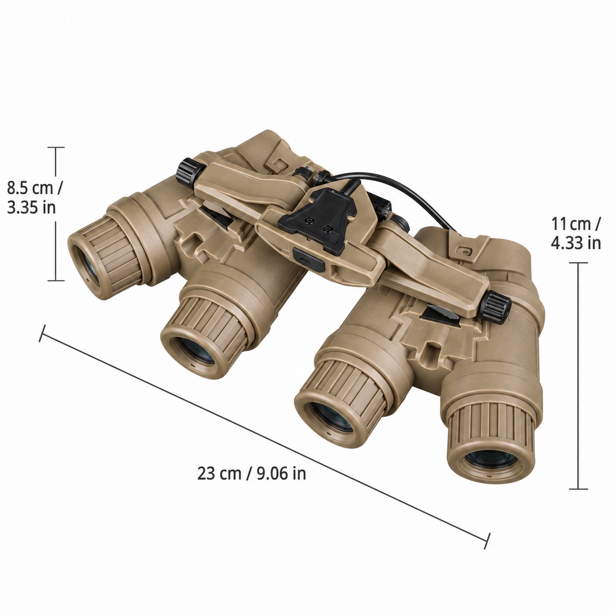 GPNVG-18 Dummy dimensions: approximately 23 x 11 x 8.5 cm / 9.06 x 4.33 x 3.35 in