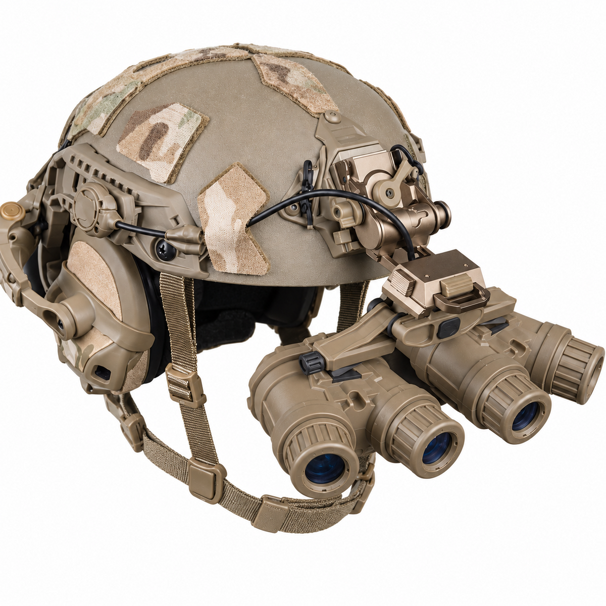 GPNVG-18 Dummy shown on a helmet in the lowered position; helmet not included